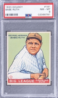 1933 Goudey #181 Babe Ruth – PSA NM-MT 8